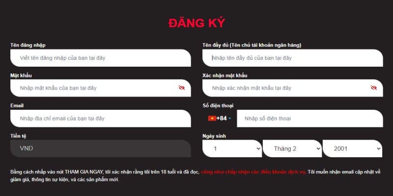 Đăng ký tài khoản cá cược vô cùng nhanh gọn lẹ